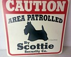 Vtg Scottie Guard Dog Security Funny Wall Sign Scottish Terrier