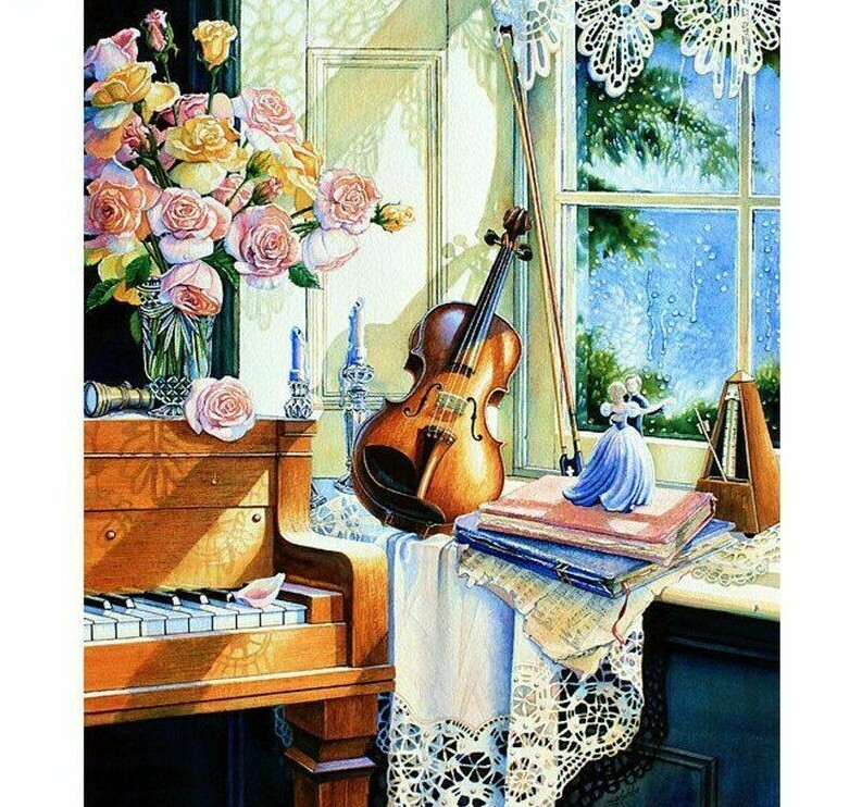 Violin And Piano Painting