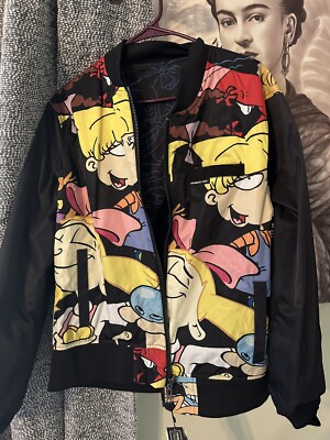 Members Only Jacket Bomber Style X Nickelodeon Reversible Coat Sz M Rugrats 