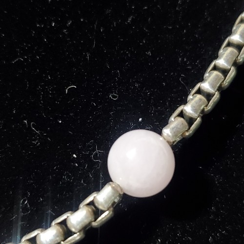 JAI John Hardy Sterling Silver Rose Quartz Bead Box Chain Necklace - Picture 4 of 10