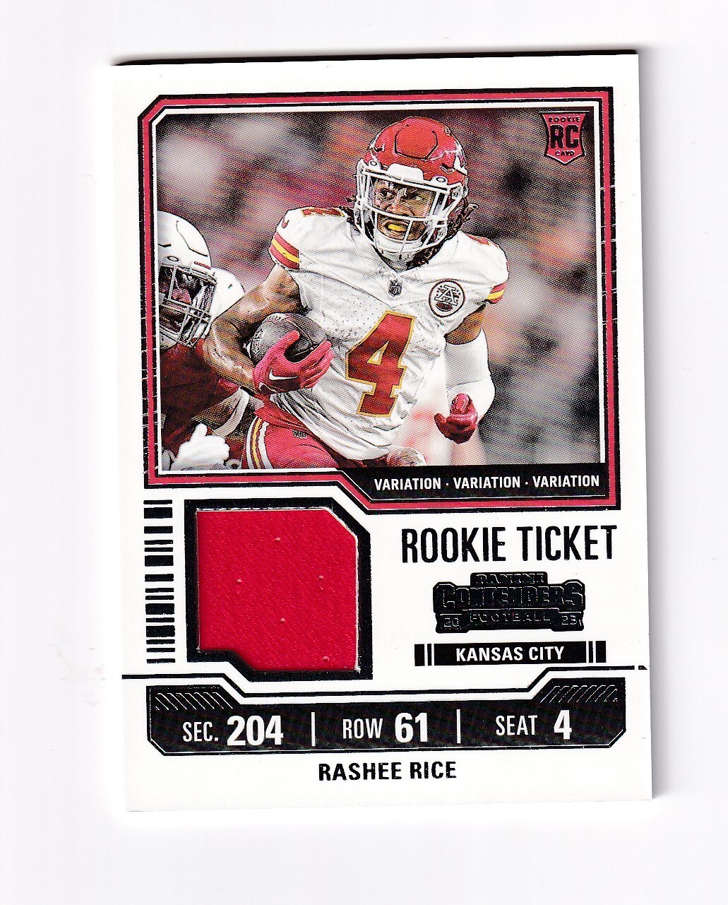2023 CONTENDERS FOOTBALL RASHEE RICE ROOKIE TICKET SWATCHES VARIATIONS TS28V