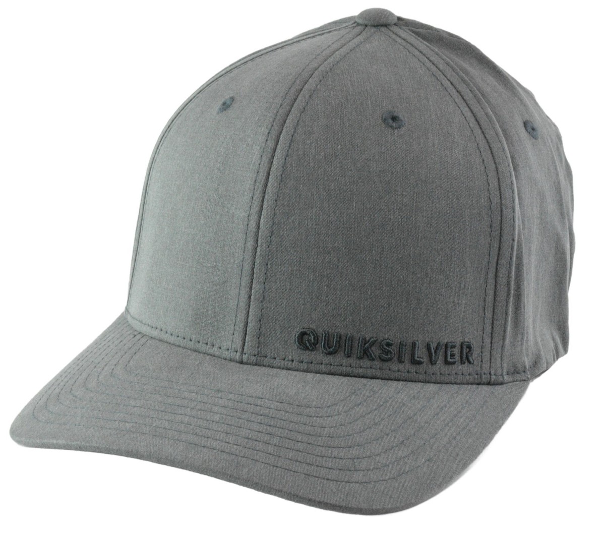 Quiksilver Surf Style Sidestay Logo Charcoal Gray & Black Flex FIt
