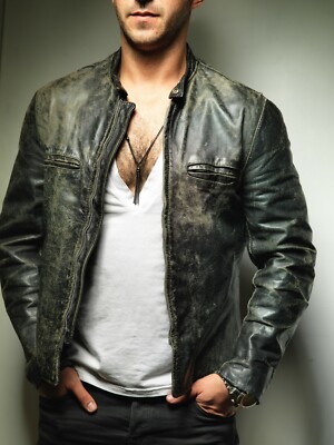 Vintage BROOKS Gold Label Sportster Cafe Racer SteerHide Leather Jacket  J100