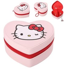Sanrio Hello Kitty Travel Jewelry Case Official License Heart-Shaped Jewelry ...