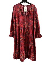 Women's Plus Size Long Sleeve Patterned A-Line Dress - Knox Rose Ruby Red 4X