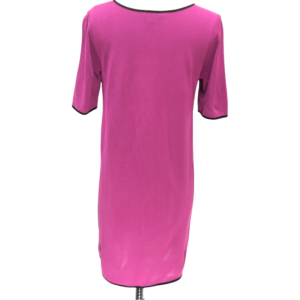 Misook Womens Size XS Purple Short Sleeve Shift Dress with Black Piping Career - Image 4 of 4