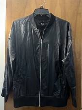 Forever 21 black polyester zip up jacket size small