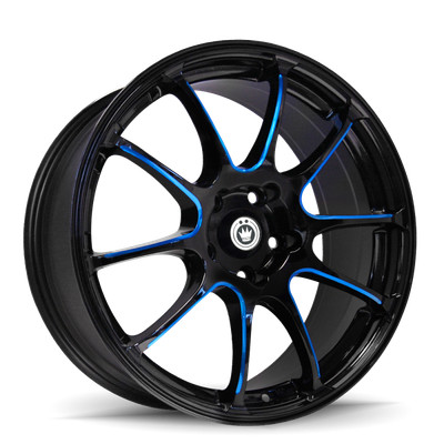 Konig For Illusion 18x8 5x114.3 ET45 Black/Ball Cut Blue