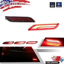 Pair LED Rear Bumper Reflector DRL Brake Stop Light For Toyota Camry 2018-2025
