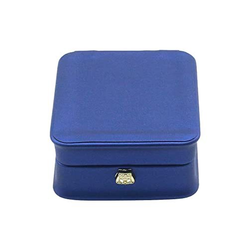 PU Leather Velvet Interior Necklace Royal Blue Jewelry Gift Box Pendant
