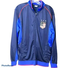 RX Rhinox Men's Jacket Blue Red USA Soccer Long Sleeve Full Zip Size Small