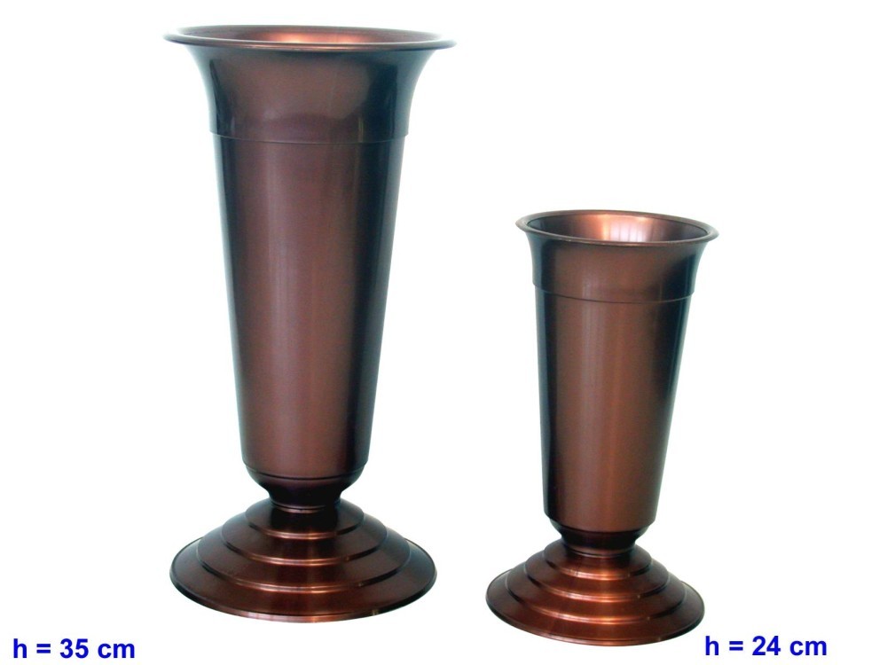 Cemetery Plastic Vase Large N2 35cm Copper Saddles