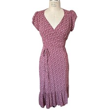 Faherty Floral Print Wrap Midi Dress Size Small