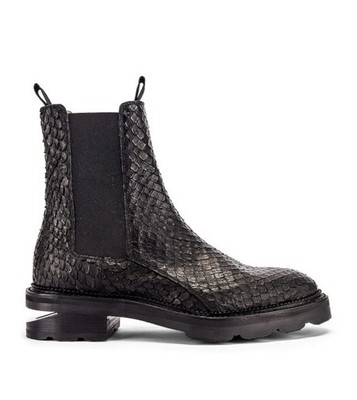 Alexander Wang Chelsea Boots Blank Python Embossed Leather Women s 7.5