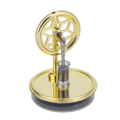 Low Temperature Stirling Engine Motor Model Heat Powered Physics Desk Toy Gold