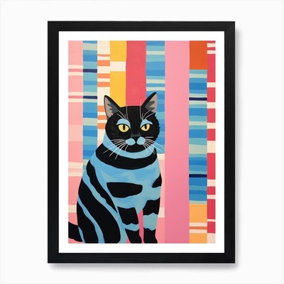 Striped Cat 1 Art Print Framed Wall Framed Wall Art Poster Canvas Print Picture