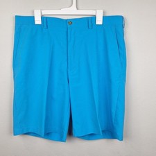 PGA Tour Mens Shorts Size 36 Electric Blue 100 Polyester Golf Sports Outdoors