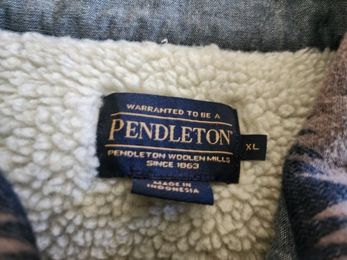 PENDLETON Men's Sherpa Fleece Lined Shirt Jacket, Tye River Blue, Size XL - Picture 5 of 8
