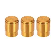 3pcs Potentiometer Knob Gold Tone Aluminum 13mm x17mm  Volume Control Knob