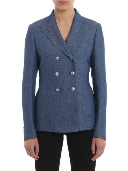 Women Tagliatore Blazer Navy Cotton S