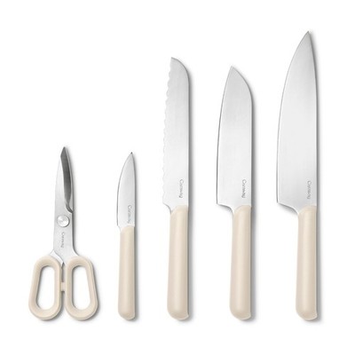 Premium German Steel 5-Piece Kitchen Knife Set, Sharp Blades for Cooking & Prep