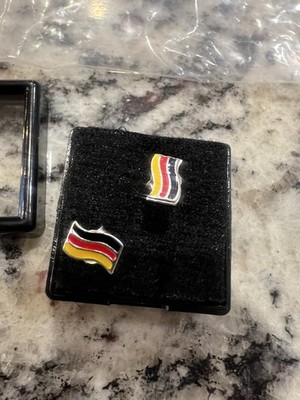 925 ECHT SILBER  *** Deutsche Flagge Ohrstecker 8 mm