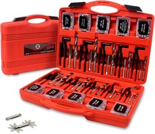 AKM 338Pc Thread Repair Kit, HSS Drill Helicoil Repair Kit SAE&Metric