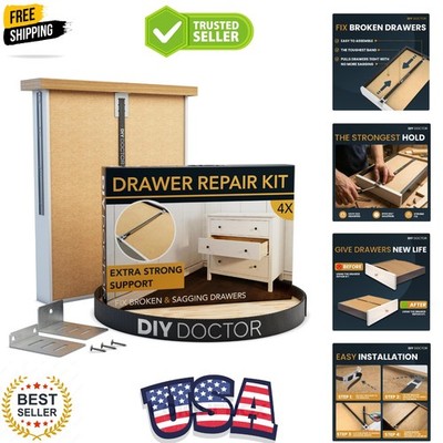 Drawer Repair Kit 4 Pack - Fix Sagging Drawer Bottoms,