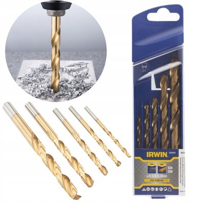IRWIN HSS TiN Metallbohrer Set 4-10mm 5tlg DIN 338 135° Titanbeschichtet