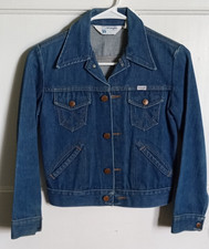 Vintage 1960s Youth Unisex Wranglers No Fault Blue Jean Jacket Mint Made In USA