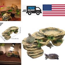 Climbing Turtle Basking Rock 10.4 Inch Resin Dock for Reptiles and Tortoises