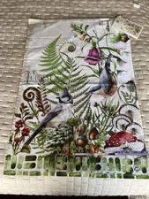 Michel Design Works Moss & Oak Woodland Bird Natural Woven Cotton Kitchen Towel