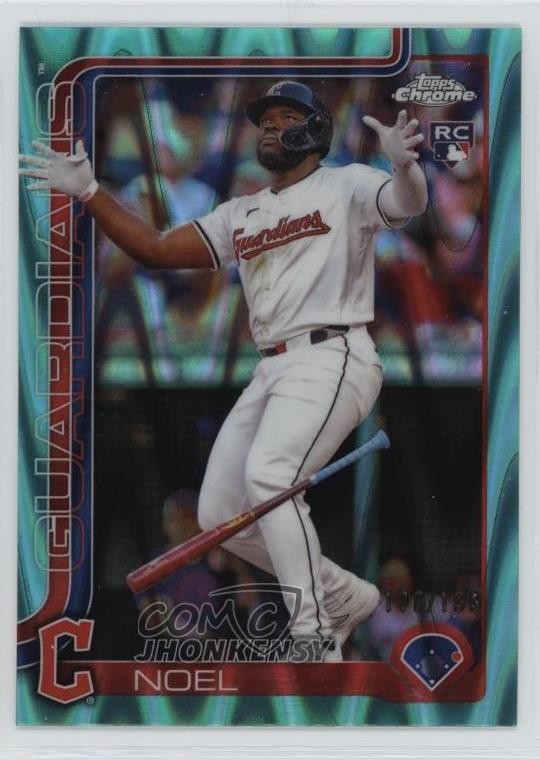 2025 Topps Chrome Aqua RayWave Refractor /199 Jhonkensy Noel #291 12zw