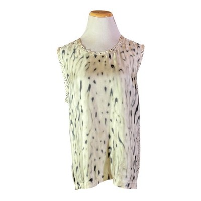 Calvin Klein Collection Size 14/50 Sleeveless Top Abstract Animal Prints
