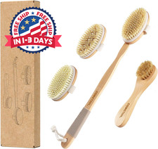 Cepillo exfoliante de mango largo de madera para el cuidado corporal