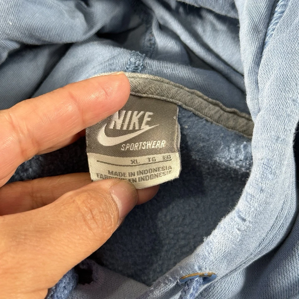 Nike Suéter Hombres XL Polvo Azul Pullover Golpeado Sudadera con Capucha Grunge Ropa de Calle Suelto Foto 4 de 4