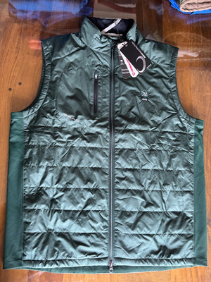 NWT MEN'S ZERO RESTRICTION Z625 FULL ZIP VEST, SIZE: XL, COLOR: GREEN (M3.7)
