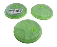 3-Pack Divided Microwave Plates with Vented Lids BPA-Free Reusable Plates f...