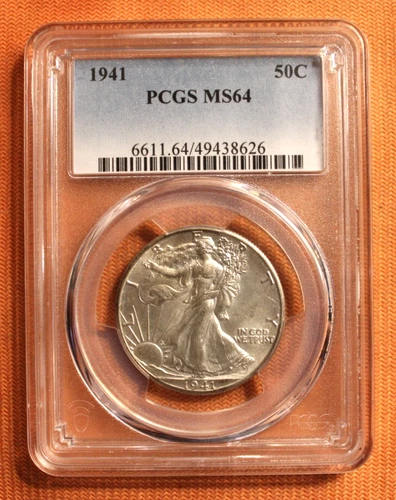 1941 P PCGS MS64 Walking Liberty Silver Half Dollar 50c US Mint Coin 1941-P