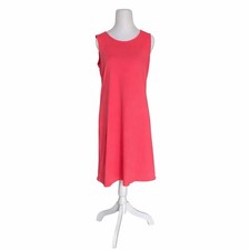 Norm Thompson Prima Pink Cotton Knit Sleeveless Dress Midi Size PS Petite