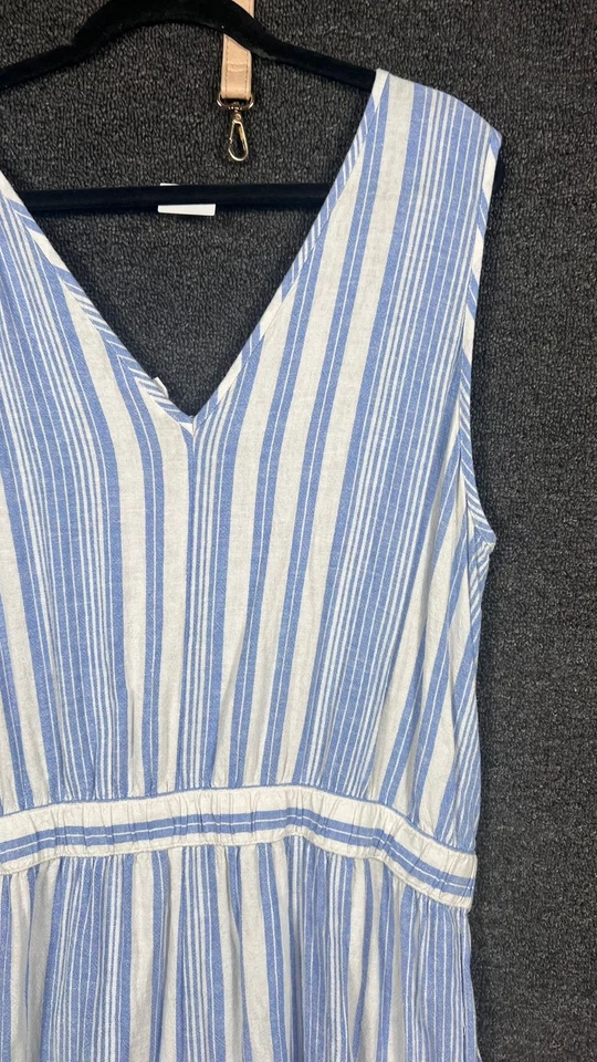 Mono Gap Utility a Rayas Cintura Definida Sin Mangas Para Mujer Talla XL Alto Azul Foto 4 de 4