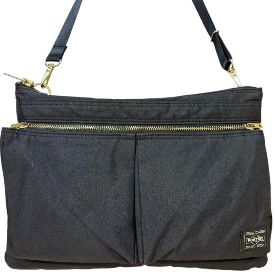 Excellent Condition PORTER DRAFT Shoulder Bag Bla… - image 3