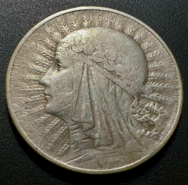 POLaND - Old Silver Coin 5 Zlotych 1933 "Polonia" Second Polish Republic *