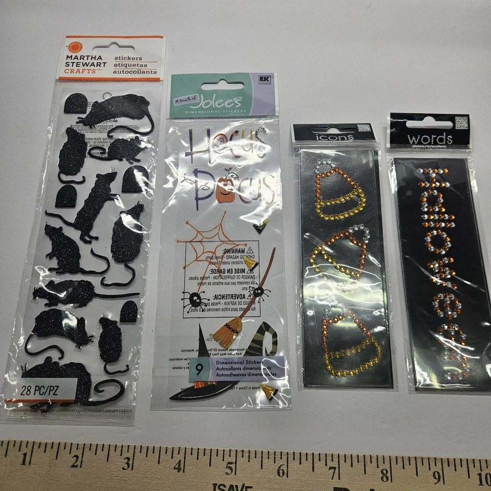 Lote De 4 Pegatinas Jolee's Martha Stewart Halloween Scrapbooking Estrás Foto 2 de 4