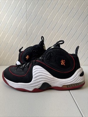 Nike Air Penny II 333886-002 Black White Red Miami Heat Men's 11.5 2016