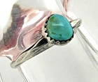 Delicate Vintage Old Navajo Pawn Turquoise Sterling Silver Ring sz9