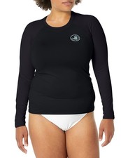 Smoothies Sleek Solid Long Sleeve Rashguard Black Medium