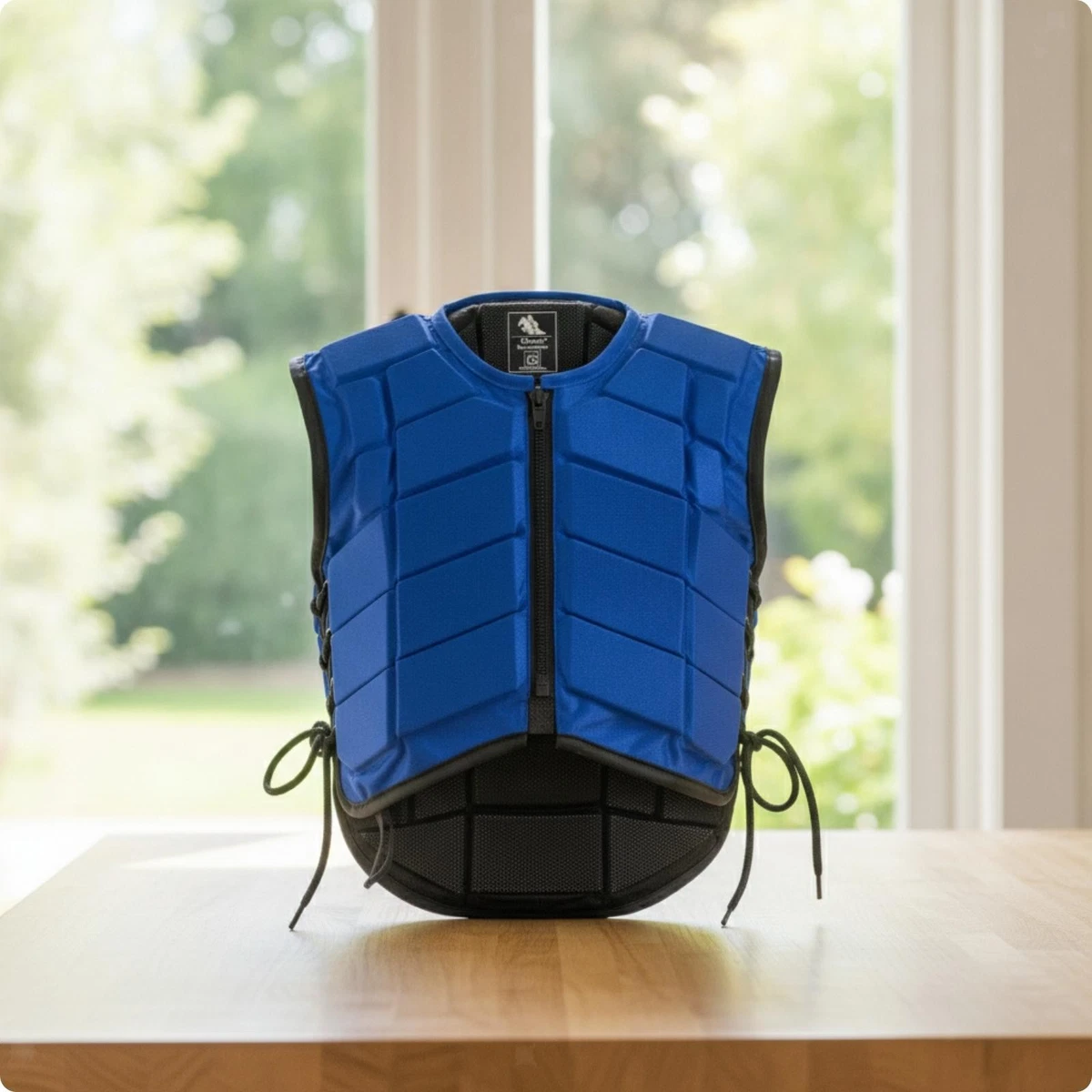 Equestrian Vest with Side Laces Sleeveless Torso Guard with Side Panels Padded