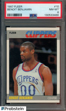 1987 Fleer Basketball #10 Benoit Benjamin LA Clippers PSA 8 NM-MT
