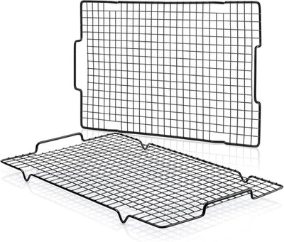 Cooling Rack 2 Pack - 16'' X 10'', Nonstick Baking Rack with Handle Fits Half Shee